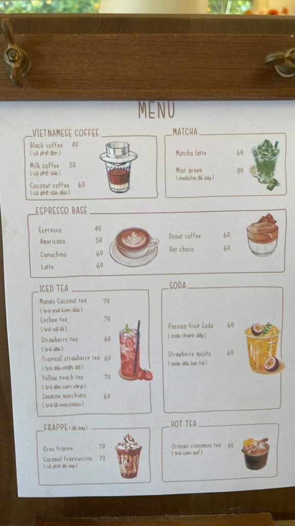 menu jju coffee, giá nước jju coffee, uống ước tại jju coffee